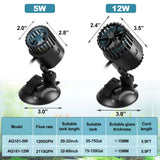 AQQA Wave Maker for Aquarium 75-150 Gallon 2110 GPH Water Circulatio Pump Powerhead Fish Tank Wavemaker with Suction Cup 360°Rotatable Quiet Operation for Freshwater(12W)