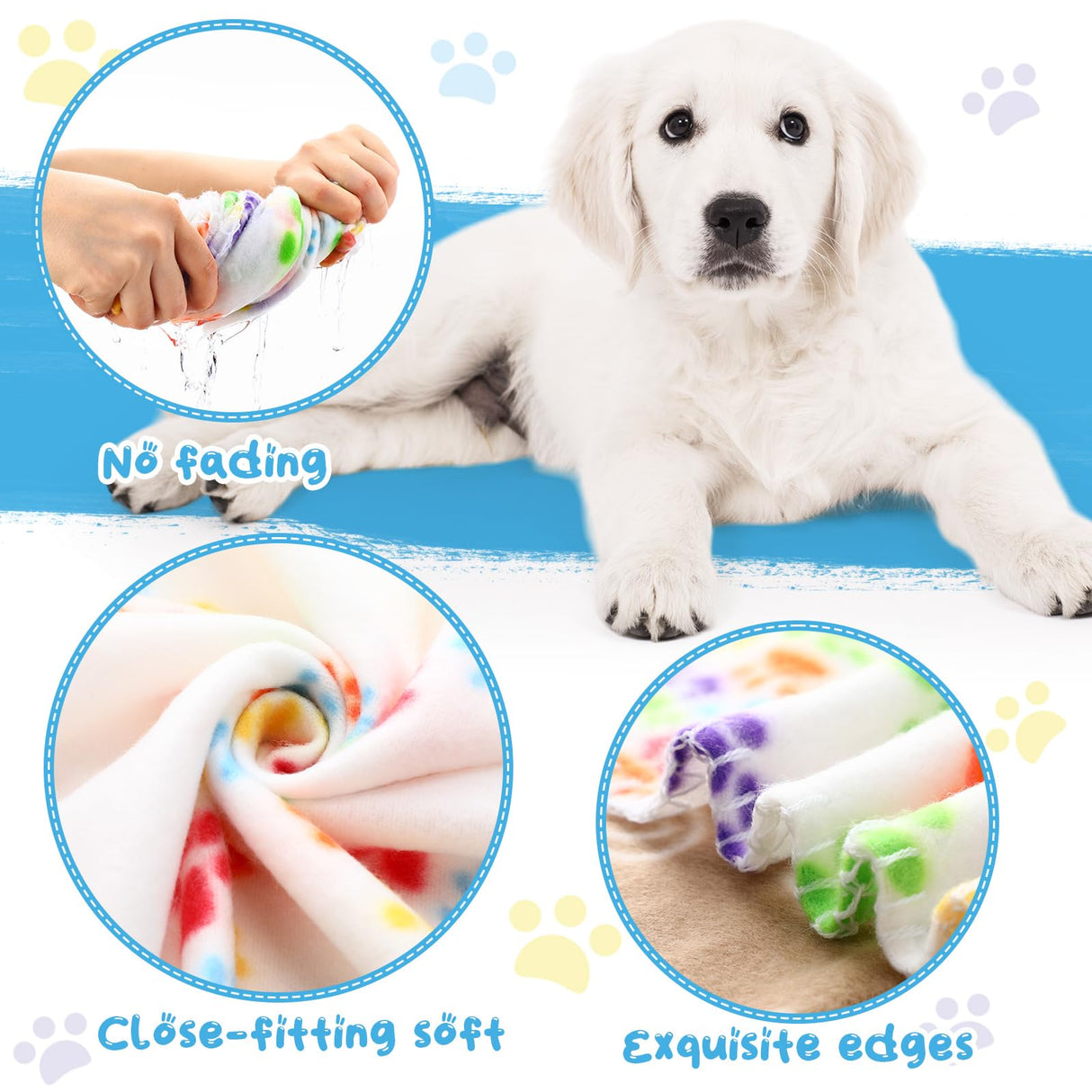 Eccliy 20 Pcs Puppy Blanket Pet Soft Fleece Dog Blankets Warm Felt Throw Sleep Mat Bed Covers for Doggie Puppy Pet Dogs Cat, 20 Styles(39 x 27.6 Inch,Mix)