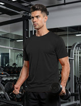 KEFITEVD Mens Athletic Sun T-Shirts Lightweight Shirts UV Protection Clothing for Men Outdoor Hiking Shirts Gym Shirts Sports Shirts Black