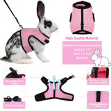 CUTENNIOU Small Pet Carrier Backpack Rabbit Carrier with Harness Vest Stretchy Elastic Leash Large Breathable Pet Carrier Airline Approved for Bunny Guinea Pig Ferret Hedgehog Kitten Travel Walking