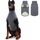 ROZKITCH Dog Sweaters Soft Fleece Pullover Sweatshirt Pajamas, Turtleneck Warm Pet Cold Weather Jacket Stretchy Vest Jumpsuit Apparel Outfit Clothes for Small Medium Large Dogs Walking Sleep Grey 3XL