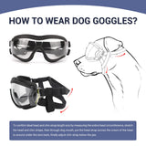 Billionchains Pack of 2 Dog Goggles Dog Sunglasses for Medium to Large Breed Anti-UV Eye Protection with Adjustable Straps- Silver & Transparent