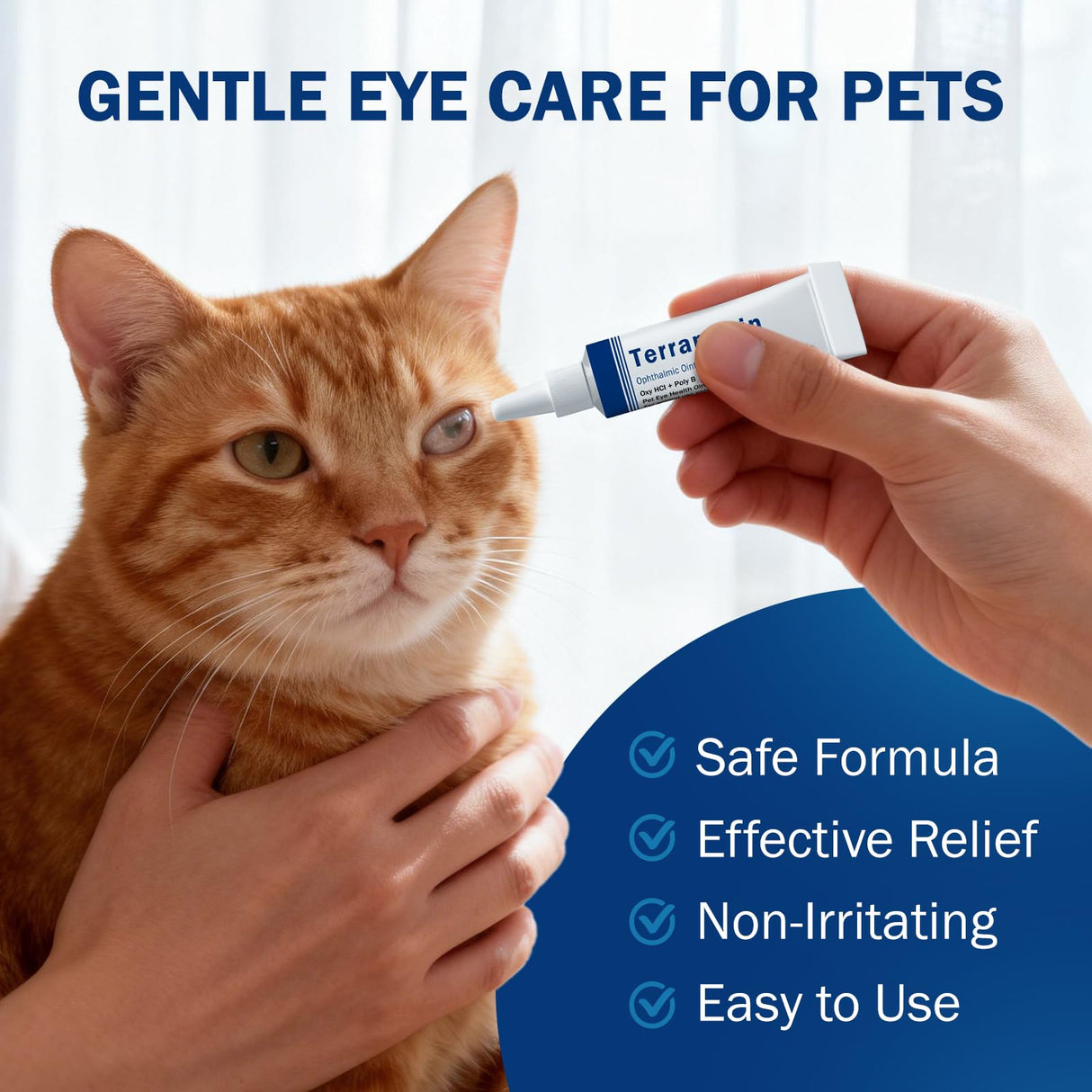 PKperekond Pet Eye Cream for Cats, Dogs, Cattle, Horses, Sheep, Birds and Kitten, Puppies, 1/8 oz (3.5 g) - 1 Tube