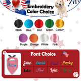 Personalized 4th of July Dog Bandana Embroidered Name Custom Neckwear Dog Scarf for Small Medium Large Dogs Cats Pets Birthday Gift