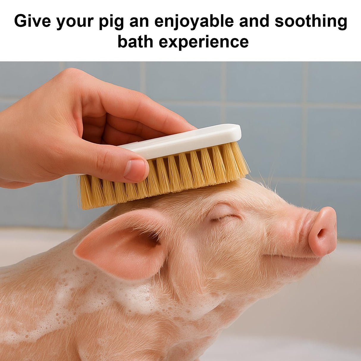 2Pcs Pig Enrichment Toy, 2-in-1 Self-Grooming and Scratch Brush for Mini Pigs, Encourages Natural Behavior, Reduces Stress, Easy Install for Pens, Barns, or Yards
