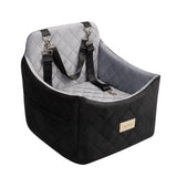 Dog Car Seat for Small/Medium Dogs up to 35 lbs, Memory Foam Booster Seat with Washable Cover, Storage Pockets & Safety Belts, Travel Pet Bed for Front & Back Seat