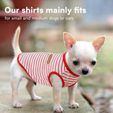 Preferhouse Dog T-Shirts for Extra Large Dogs 2 Pack, XL Dog Sleeveless Striped Vests Dog Pullover T-Shirts Lightweight Puppy Kitten Tank Top Cat Tee for Schnauzer, RedBlack-XL