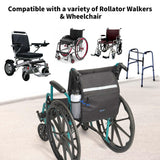ZHCHG Wheelchair Bag, Wheelchair Backpack with Cup Holder, Wheelchair Bag to Hang on Back, Electric & Wheel Chair Accessories, Large Storage Bag for Walker Rollator