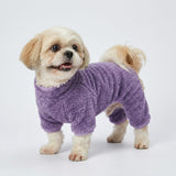 Fitwarm Dog Fuzzy Fleece Pajamas, Dog Winter Clothes for Small Dogs Girl, Pet Jumpsuit, Doggy Apparel, Purple, XXL