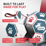 QDAN Dog Balls, World Cup Soccer Ball with Straps, Durable Herding Balls for Small Medium Pet, Puppy Birthday Gifts, Dog Water Toy, Pet Toys Puppy Ball (6 Inch)