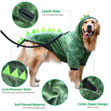 Idepet Large Dogs Halloween Dinosaur Costume Jacket Pet Dog Warm Fleece Winter Clothing Outfits Funny Apperal Golden Retriever Pitbull Clothes Hoodie (3XL)