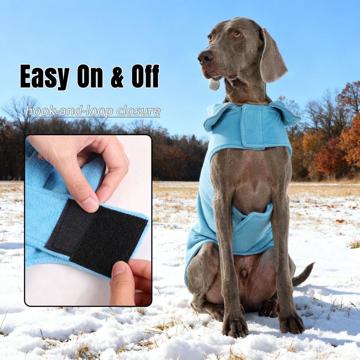 DENTRUN Reversible Dog Coat - Windproof Polar Fleece Vest with Reflective Neck Strips, Hook & Loop Closures, Easy-On Cold Weather Jacket for Medium Puppies (Medium Dogs Gear)