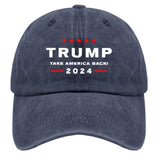 UQDGHT Trump 2024 Take America Back Unisex Adult Baseball Cowboy Hat (Washable) Black (One Size, Trump 2024 Take America Navy Blue)