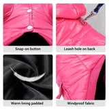 LESYPET Dog Coat for Small Dogs, Windproof Doggie Puffer Jacket with Leash Hole, Extra Warm Dog Jacket Winter Coat, Pink XL