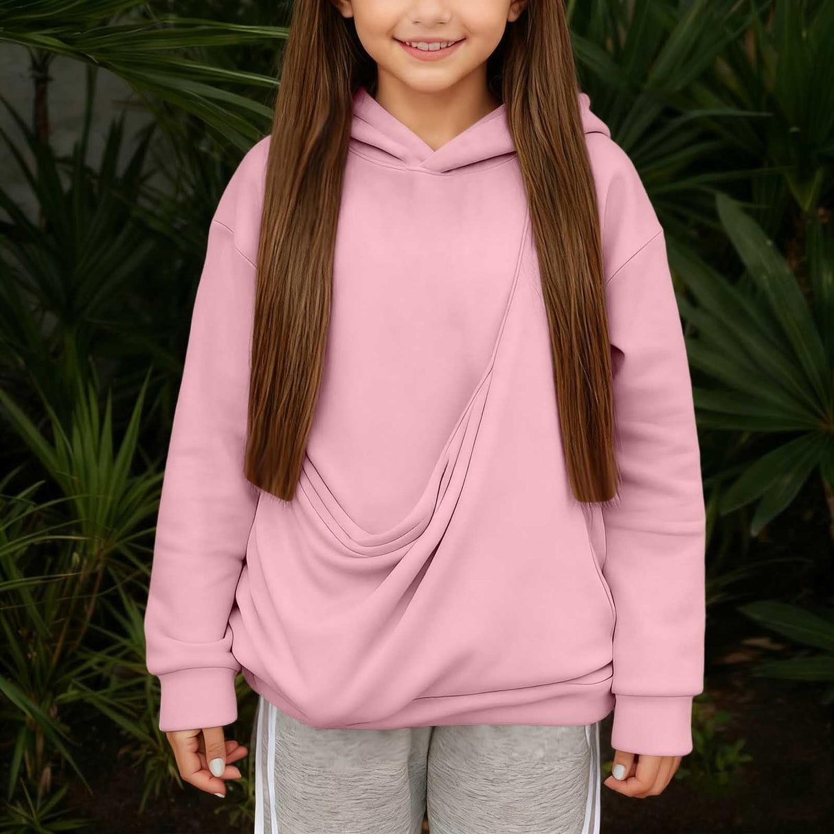 Hfolob Girls Pet Pouch Hoodies Boys Pet Carrier Hoodies Oversized Sweatshirt with Pocket Front Carry Pouch for Cat Puppy Dog