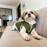 PUPTECK Dog Winter Coat, Warm Fleece Pet Jacket with Harness Built in, Water Resistant Windproof Collar Dog Puffer Vest, Doggy Snowsuits for Small Medium Dogs Cold Weather Apparel Outdoor, Green S