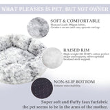 Washable Dog & Cat Bed for Ultra Large Small Medium Size Pet, Calming Donut Round Cute Warming Mat House Supply Indoor, 8 Sized Deal Necessity Essential Furniture for Boy Girl Puppy Kitten kitty
