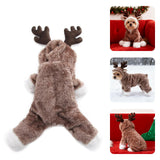 Dog Christmas Reindeer Cosplay Outfit, Cute Dog Hoodies Winter Sweatshirt for Puppy, Warm Pet Costume Clothing for Small Dogs (Small)