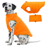 LeleTail Large Dog Winter Coat with Back Zipper & Detachable Scarf, Waterproof Warm Dog Snow Jacket, Dogs Puffer Vest for Golden Retriever, German Shepherd, Orange 2XL