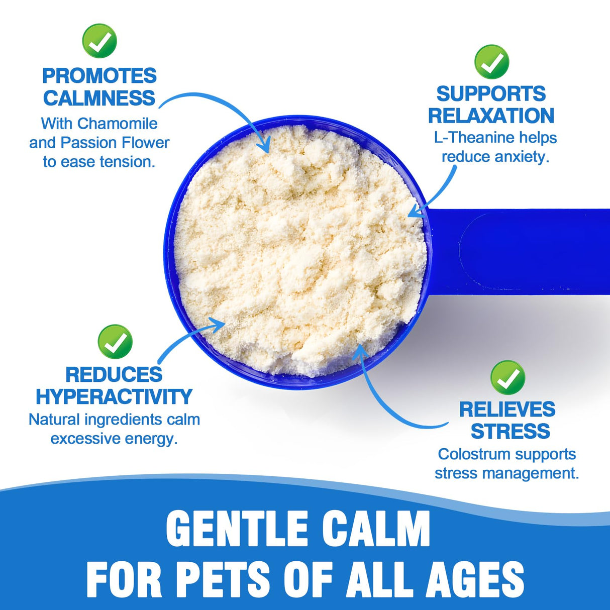 Olassubd Goat Milk Powder Cat & Dog Calming Pet Goats Milk Calm Treats Anxiety Relief Contains GABA Designed for Pets with Anxiety Stress and Hyperactivity Supports Immune Skin and Bone Health