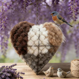 Rtwxi Handmade Fiber Bird Nesting Heart, Alpaca Fiber Bird Material House, Hummingbird Houses Nester Winter Shelter Nature, Garden Art Birdhouse, Outside Gifts for Birds Lovers (1)