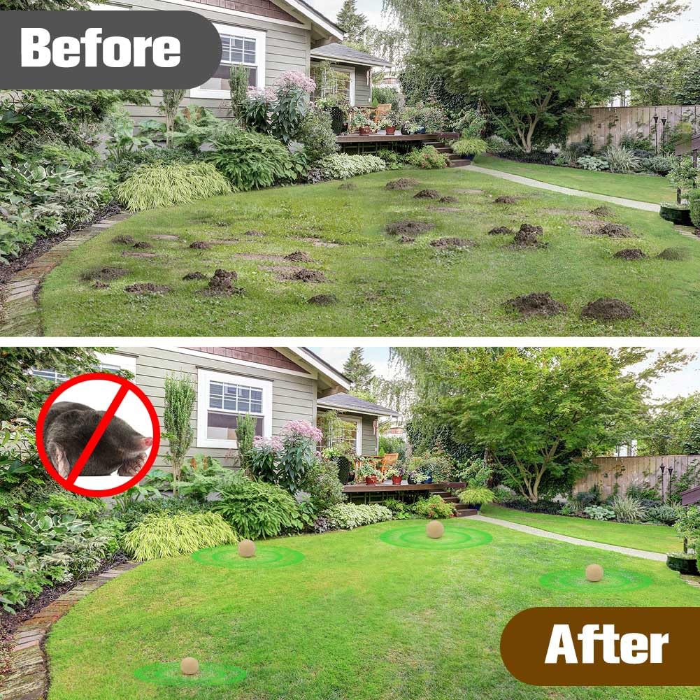 KQCWKH Mole Repellent for Lawns, Mole and Vole Repellent Outdoor, Gopher Repellent, Groundhog Repellent Outdoor, Armadillo Repellent, Mole Deterrent for Yard, Lasts Up to 3 Months, 8 Balls