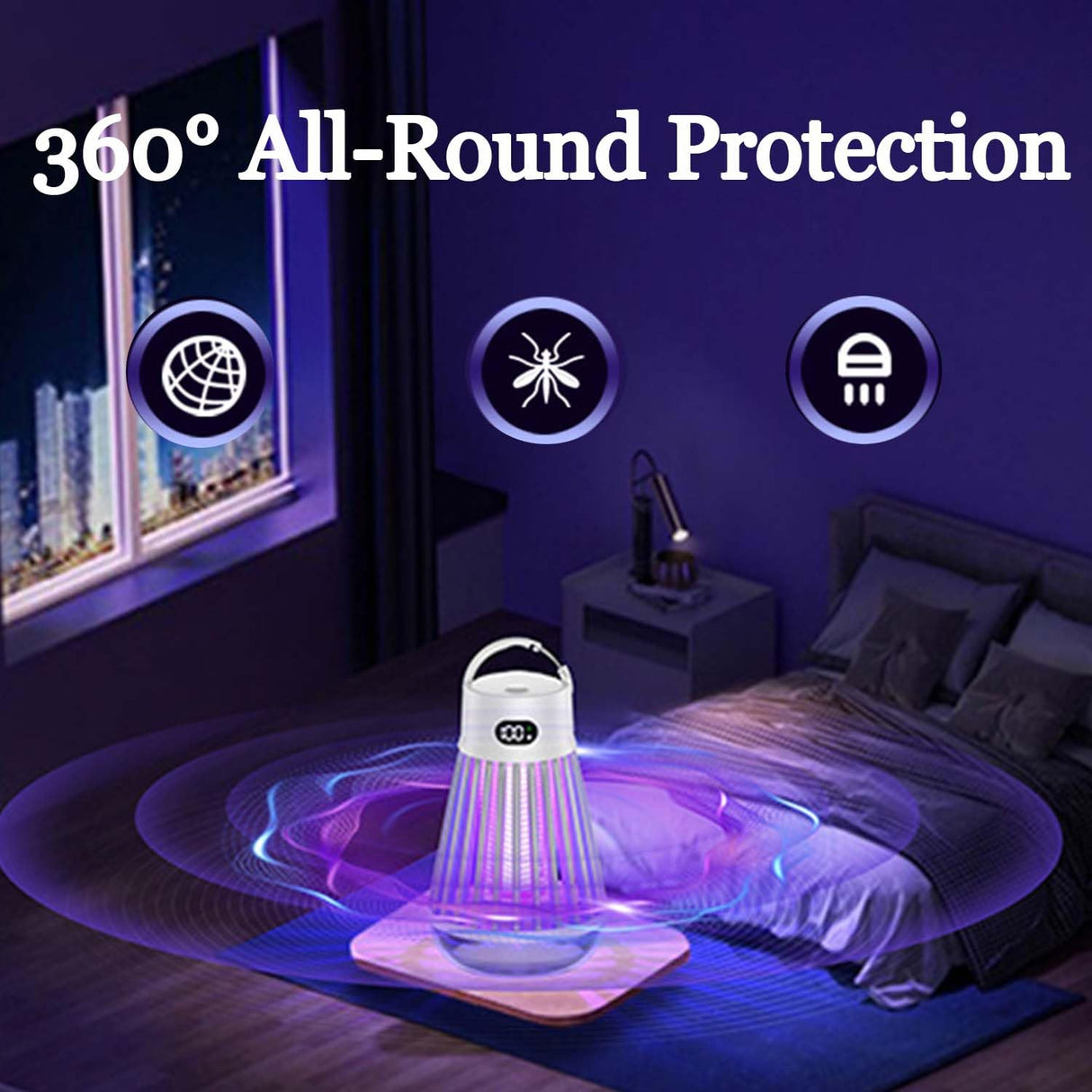 ZAPIFY®2.0 Pro, 2024 New Generation Mute ZAPIFY 2.0, Multifunction IPX5 Waterproof, High Power Great for Summer Home, Camping, Picnic (White)