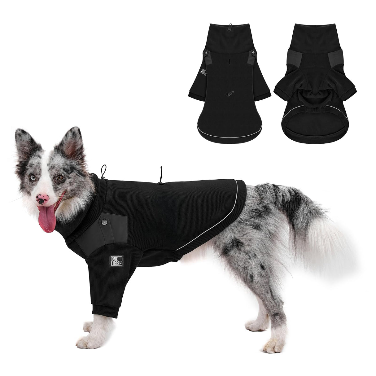 OneTigris Dog Sweater, Turtleneck Thick Dog Sweater for Small Medium Dogs, Warm Clothes for Cold Weather, Soft Lightweight and Stretchy Winter Coat for Christmas Thanksgiving