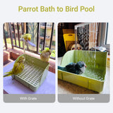 ROOJUNE Bird Bath, Automatic Parrot Shower Bath with Pump, Birds Shower Bathtub with Running Water, Birdcage, Medium Birds Parakeet Budgies Cockatiels Conures Finches, Lovebird