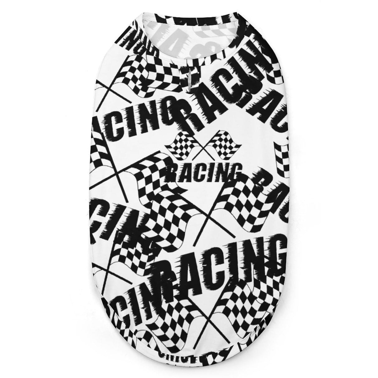 Checkered Flags Race Car Flag Dog Shirts Printed Pet Tank Top Sleeveless Vest Soft Pet T Shirts for Puppy and Cat