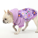 KOOLTAIL Dog Hoodies, Soft Dog Sweater, Spring Dogs Coats, Warm Fleece Pet Clothes Hooded Sweatshirt with Pocket for Small Medium Large Dogs Cats Boys Girls, Holiday Flower Purple L