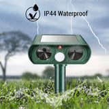 Gebatule 2 Pack Solar Ultrasonic Animal Repellent Repel Cat, Squirrel, Deer, Raccoon, Skunk, Rabbit, Rat, Dog, Waterproof with Motion Detector