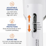 Portable Dog Hair Dryer with Brush – 300W, 3 Heat Settings, Professional, Overheat Protection for Small Medium Pets