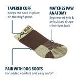 Ruffwear, Bark'n Boot Socks, Comfortable Dog Socks & Boot Liners, Earth Brown, 2.00 in/ 2.25 in