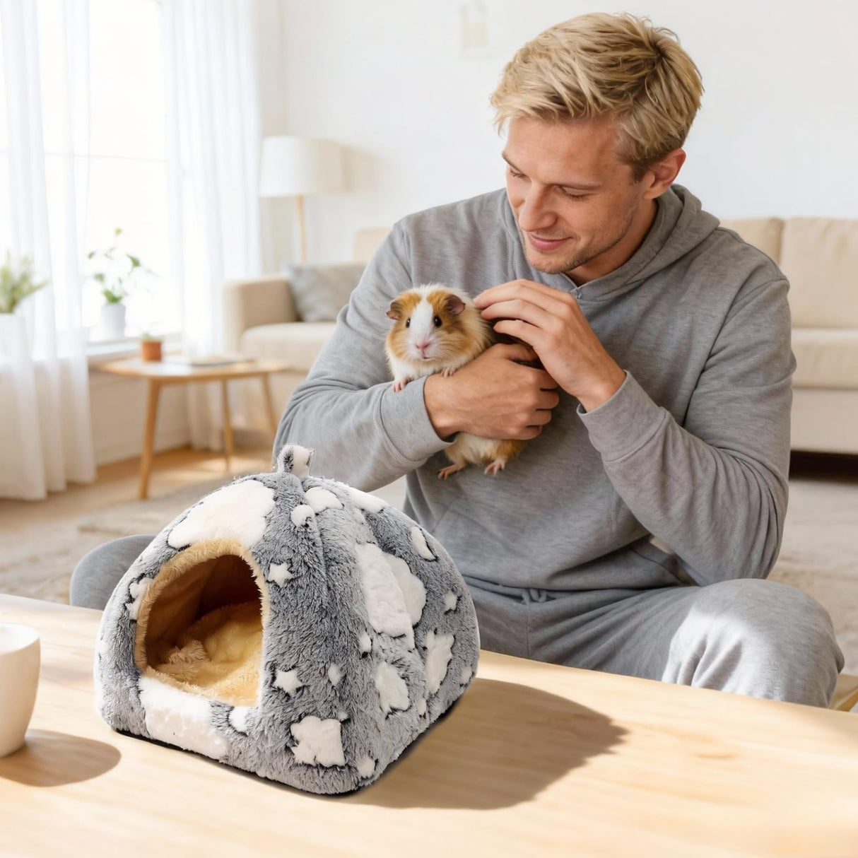 3PCS Guinea Pig Tunnel Set Washable Guinea Pig Houses and Hideouts Small Animals Hideout Tubes for Hamster Chinchilla Bunny Hedgehog Ferret Rat