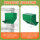 Maxcheck 4 Pcs Rabbit Feeder for Cages Small Animal Food Dispenser with Lid Metal Rabbit Feeders Outside for Guinea Pig(4.7 Inches,Green)