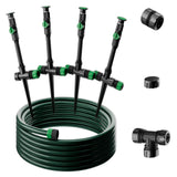 RESTMO Flexible Sprinkler System, Above Ground DIY Irrigation Kit, Multi-Adjustable Lawn Sprinkler Set, Ideal for Plant and Flower Bed Watering, 50ft Garden Hose Included