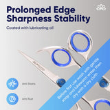 Equinox Professional Razor Edge Series Barber Hair Cutting Scissors - Japanese Stainless Steel Salon Scissors - 6.5” Overall Length - Fine Adjustment Tension Screw - Premium Shears for Hair Cutting