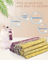 Bissap 108PCS Rabbit Chew Sticks, Mixed Natural Flower Rose Chrysanthemum and Forget-me-not Chew Toys Treats for Rabbit Bunny Chinchilla Guinea Pig Hamster and Other Small Animals Molar Snacks