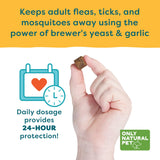 Only Natural Pet EasyDefense Barrier Bites Soft Flea Chews for Dogs - First Line of Defense Againts Fleas & Ticks, Boosts Immune System and Healthy Skin & Coat - (90 Bacon Flavored Soft Chews) 1 Pack