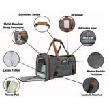 Mr. Peanut's Airline Approved Soft Sided Pet Carrier, Low Profile Gold Series Tote, Premium Brand Self Locking Zippers, Under Seat Compatibility, Plush Faux Fleece Bedding with a Sturdy Plywood Base