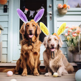 XunYee 8 Pcs Easter Dog Headbands Bunny Ears Headbands Cute Carrot Rabbit Ears Adjustable Pet Headwear Accessories for Easter Party Favors Dog Cat Puppy