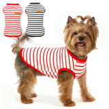 Preferhouse Dog T-Shirts for Extra Large Dogs 2 Pack, XL Dog Sleeveless Striped Vests Dog Pullover T-Shirts Lightweight Puppy Kitten Tank Top Cat Tee for Schnauzer, RedBlack-XL