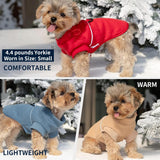 Fleece Dog Sweater for Small Dogs - Recycled Polyester Lightweight & Warm, with D-Ring, Reflective Strip & Adjustable Drawstring, Perfect for Toy Size Pups, Yorkie & Chihuahua(Red L)