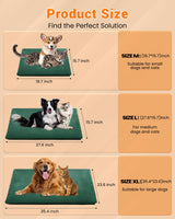PETNF Outdoor Pet Heating Pad for Cats & Dogs, 100.4-107.6°F Auto Temp Control, Waterproof Fireproof, for Cat House/Dog Kennel/Carport, Fits Domestic & Stray Pets (Green 15.7"X27.6")