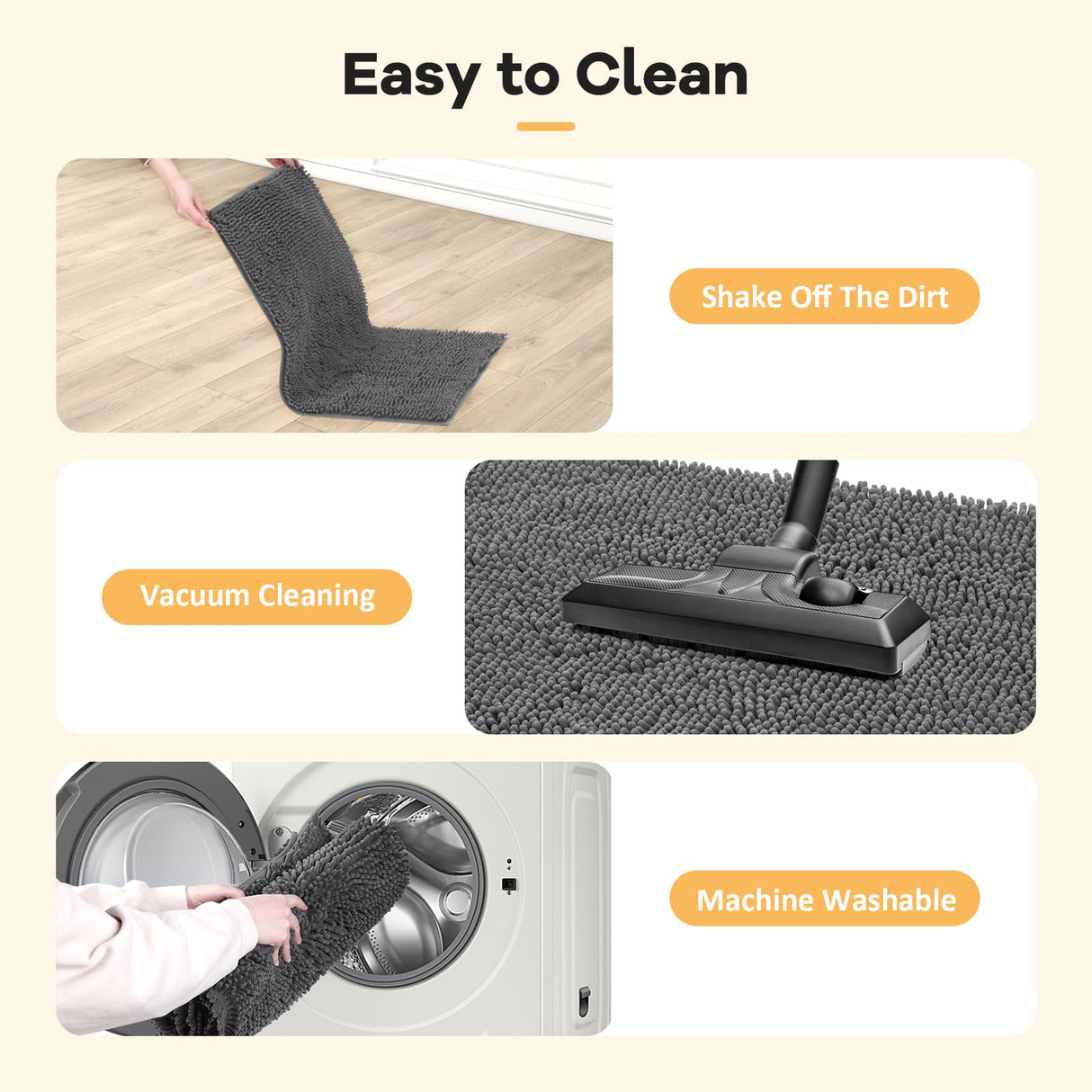 HOMEK Absorbent Dog Door Mat for Muddy Paws, 60" x 30" Chenille Indoor Mats for Entryway, Trap Dirt Front Door Mat Indoor Entrance Washable Non Slip Soft