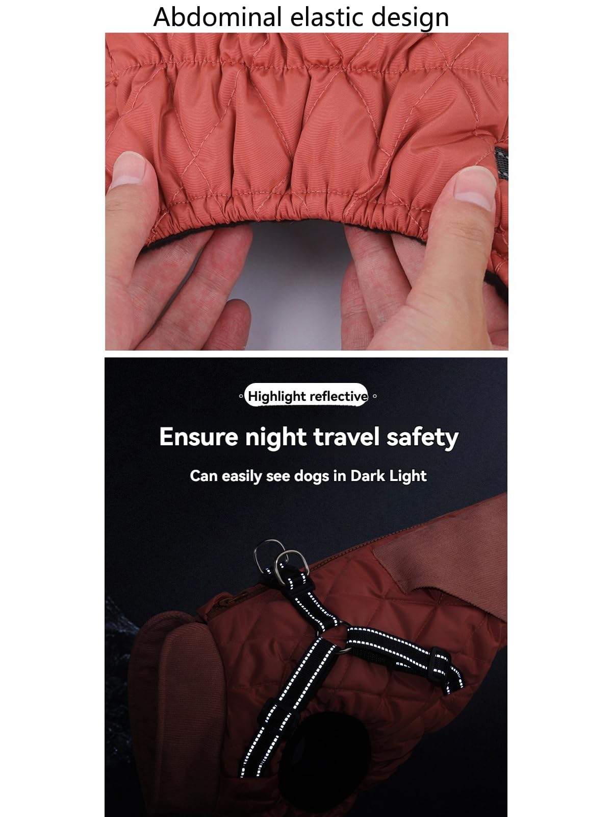 Dog Coat for Medium Dogs Jackets Waterproof Reflective Fleece Inner Dog Winter Jacket with Harness Zipper Dog Cold Weather Coats for Medium Dogs Winter Coat Clothes Red