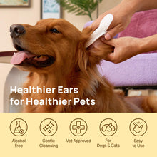 Load image into Gallery viewer, HICC PET Ear Cleaner Wipes for Dogs &amp; Cats, Vet-Recommended Dog Ear Infection Treatment to Relief Itching &amp; Inflammation, Remove Wax, Dirt &amp; Stop Smelly, Cleaning Deodorizing Wipes 50ct(Unscented)
