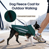 IECOii Dog Winter Coat - Deep Chest Breeds Reflective Dogs Coats Winter, Waterproof & Windproof Hunting Vests, Adjustable Snow Jackets for Large Breeds, Pitbull Outdoor Vest Jacket, Green, Sizes XL