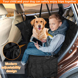 Bark Lover Dog Car Seat Covers Hammock for Cars Trucks SUV - Waterproof Pet Car Seat Protector for Backseats, More Durable Zippered Side Flaps Ensure Dog Travel Safety,Black Regular